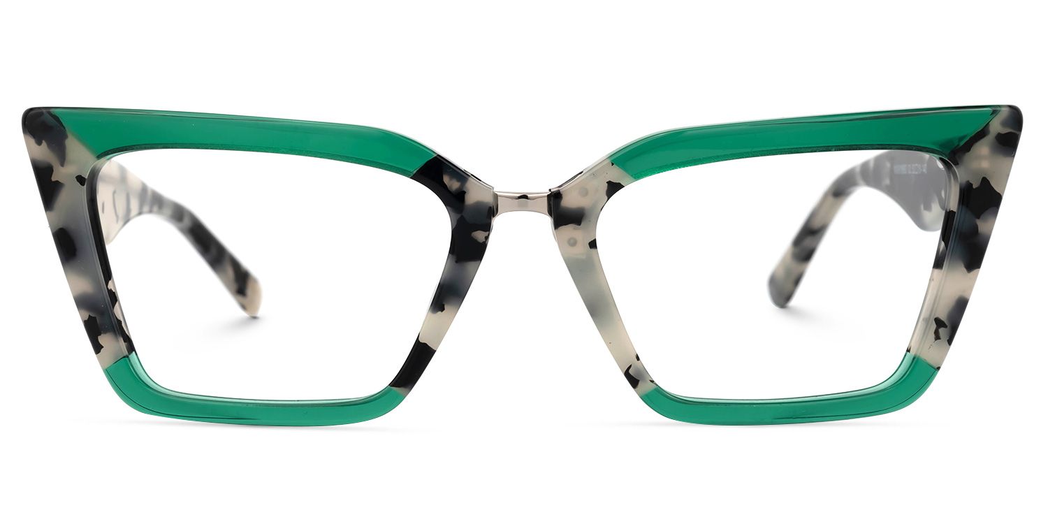 Petrie - Rectangle Green/Tortoise Two-tone Eyeglasses product detail 2