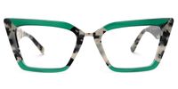 Petrie - Rectangle Green/Tortoise Two-tone Eyeglasses | Vooglam Angle View