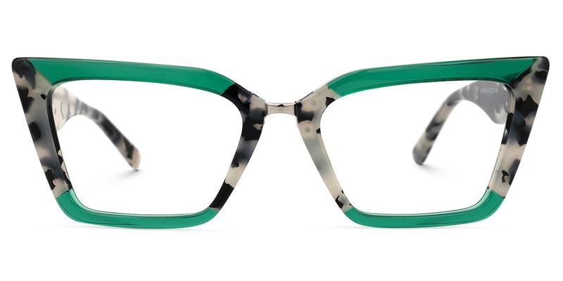 Petrie - Rectangle Green/Tortoise Two-tone Eyeglasses