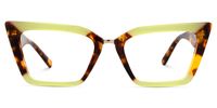 Petrie - Rectangle Tortoise Eyeglasses | Vooglam Angle View