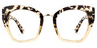 Paulina - Square Light Tortoise Eyeglasses │ Vooglam Angle View