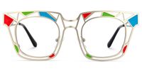 Mondrian - Square Silver Eyeglasses