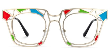 Mondrian - Square Silver Eyeglasses