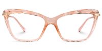 Rectangle Champagne Eyeglasses | Vooglam.com Angle View