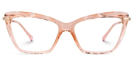 Annie - Rectangle Champagne Eyeglasses