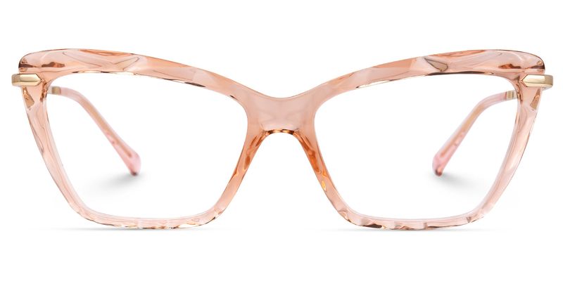 Annie - Rectangle Champagne Eyeglasses
