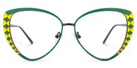 Tristan - Geometric Green Eyeglasses | Vooglam Angle View