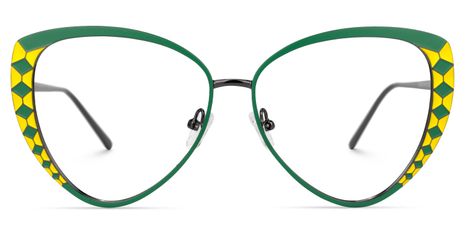 Tristan - Geometric Green Eyeglasses