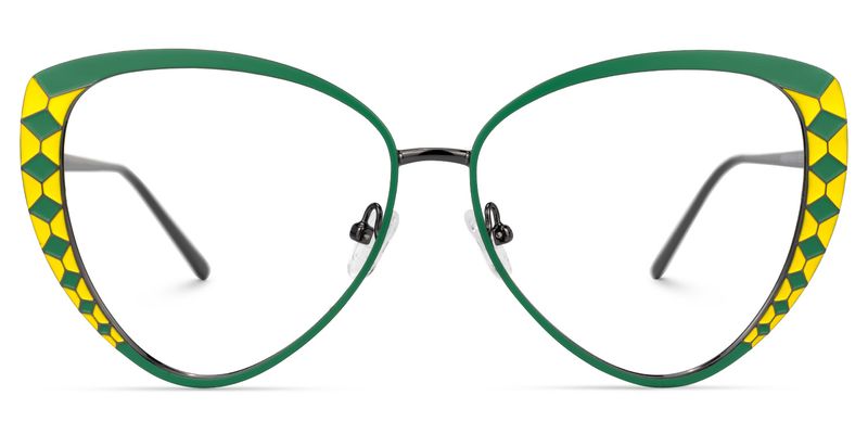 Tristan - Geometric Green Eyeglasses