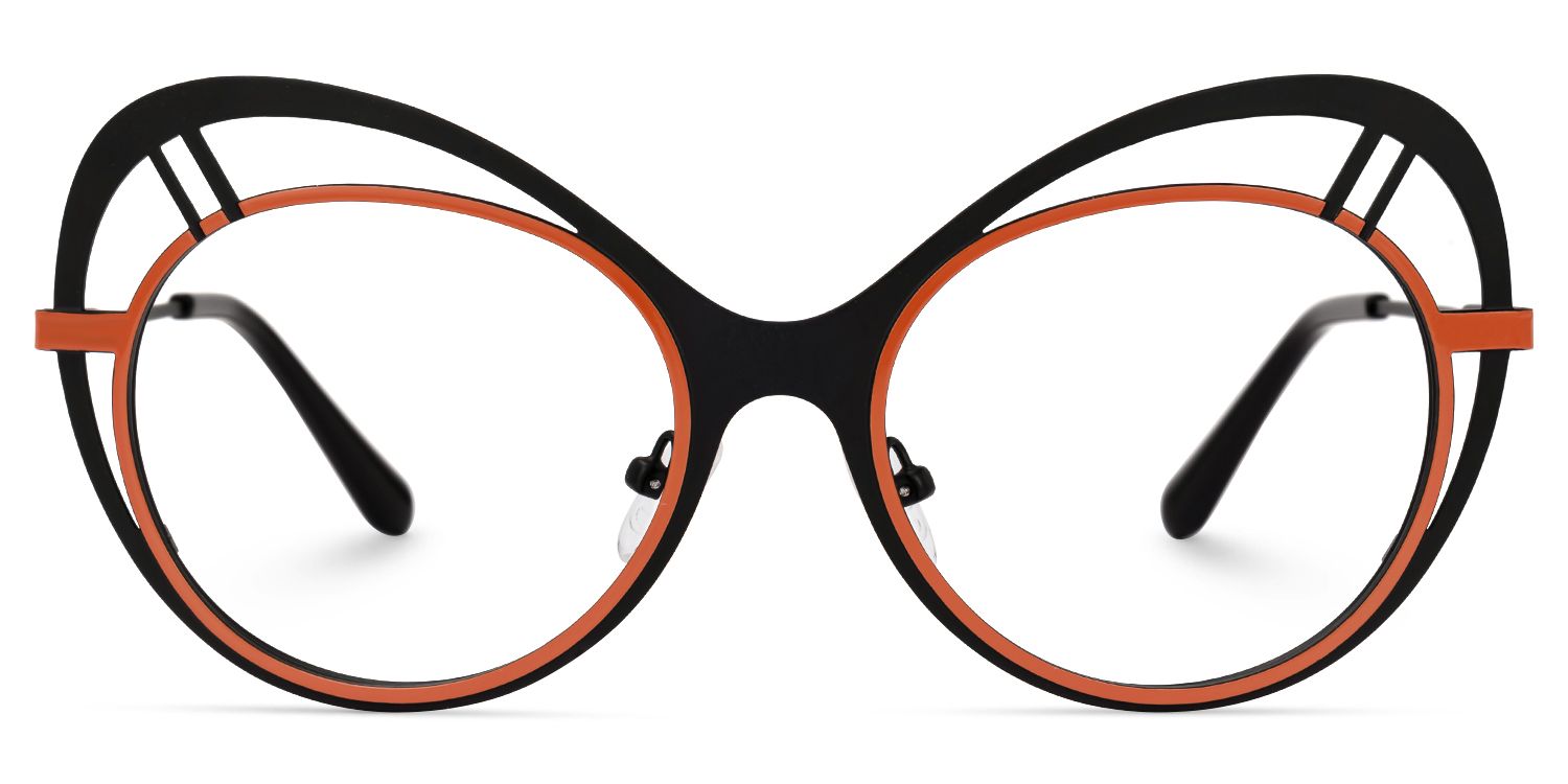 Abiyram - Cat Eye Black/Orange Eyeglasses by Vooglam Product Details 1
