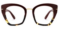 Paulina - Square Wine/Red Eyeglasses │Vooglam Angle View