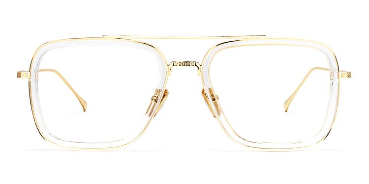 Alvira - Aviator Crystal/Gold Eyeglasses | Vooglam