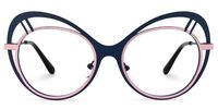 Abiyram - Cat Eye Blue/Pink Eyeglasses | Vooglam Angle View