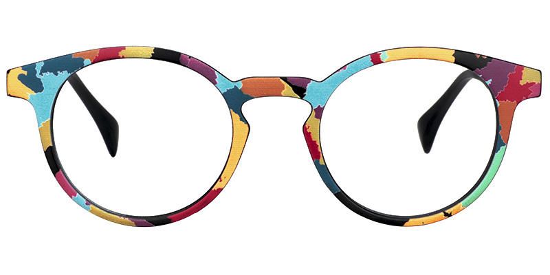 Minnie - Oval Multicolored Eyeglasses│Vooglam Angle View