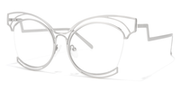 Maggie - Cat Eye Silver Eyeglasses - 2