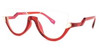 Sylvia - Cat Eye Red Eyeglasses (Z-Shaped Arms) - 2