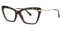 Annie - Rectangle Tortoise Eyeglasses | Vooglam Front View