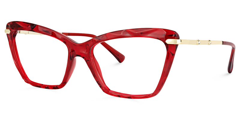 Annie - Rectangle Red Eyeglasses