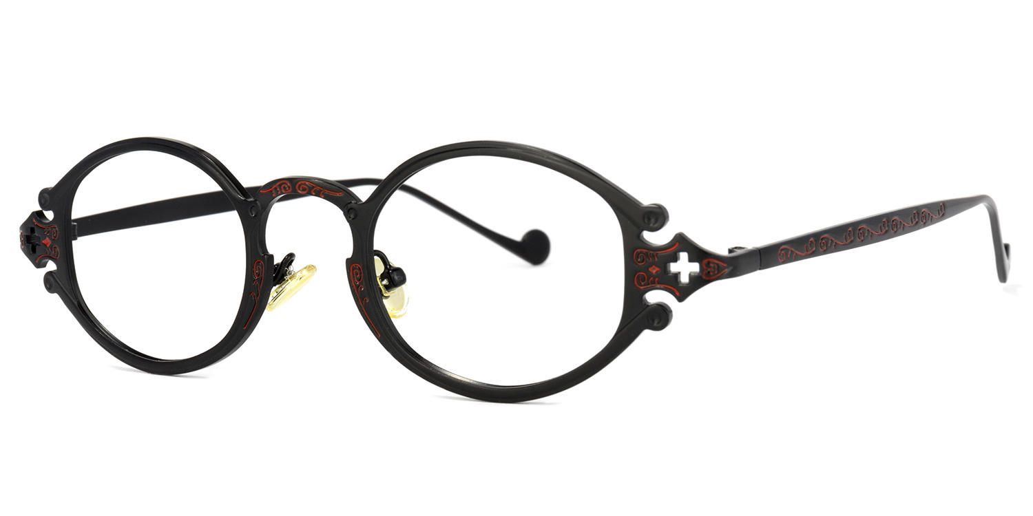 Oval Black Eyeglasses - 2