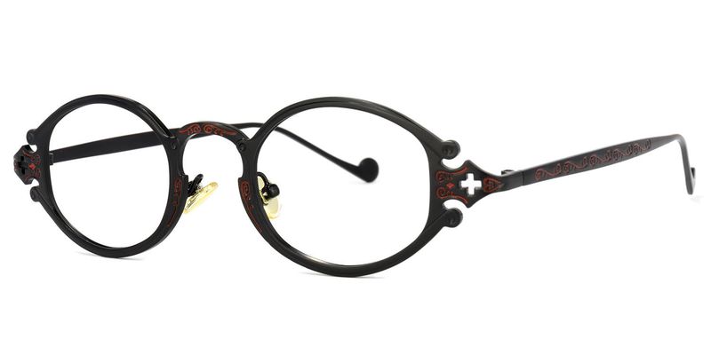 Callum - Oval Black Eyeglasses