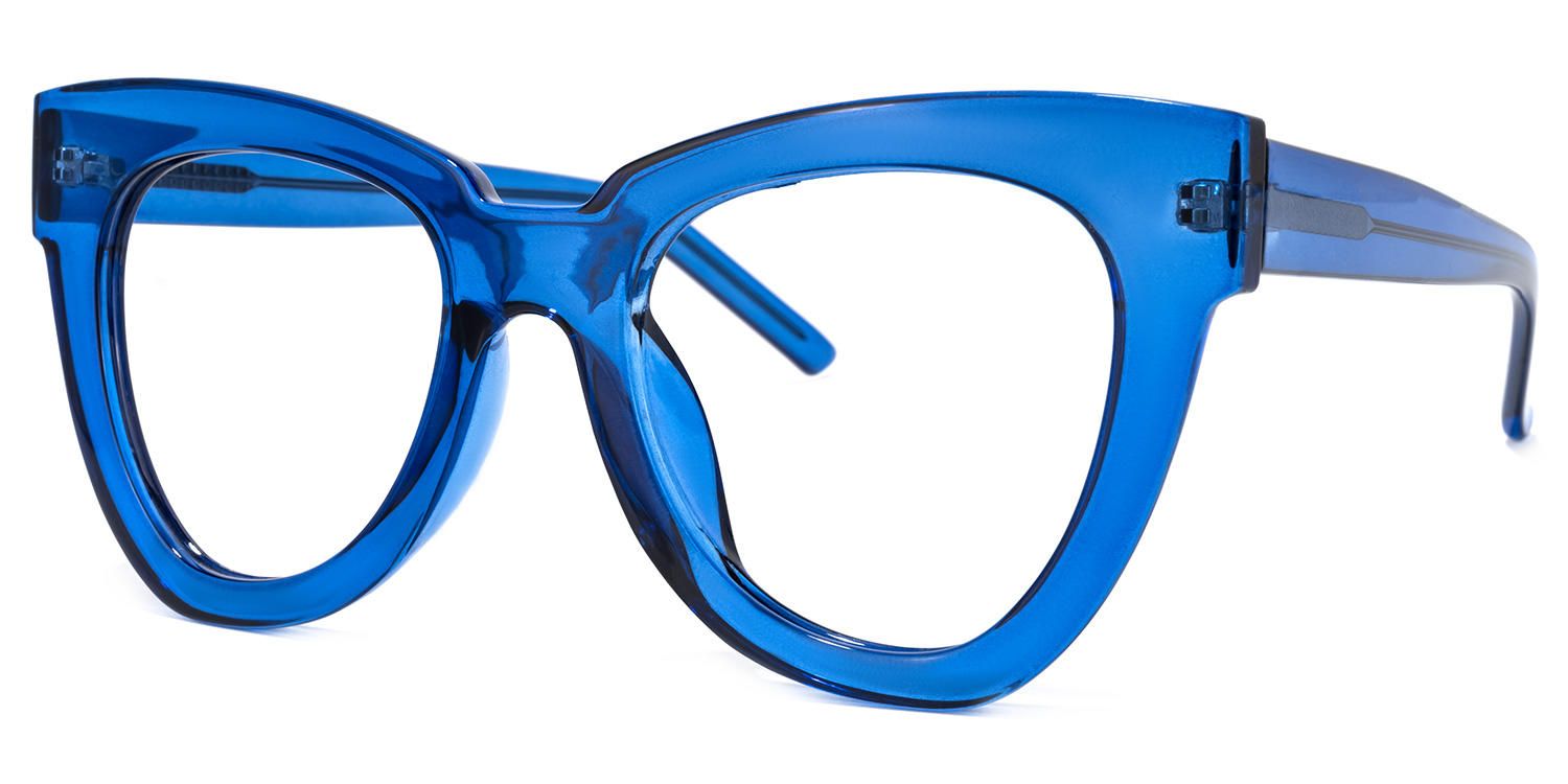 Judith - Butterfly Blue Eyeglasses | Vooglam Front View