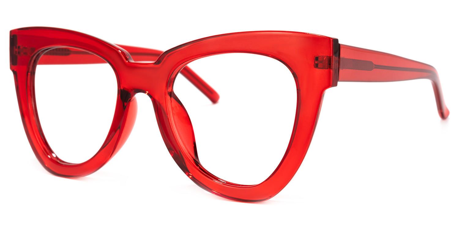 Judith - Butterfly Red Eyeglasses | Vooglam Front View