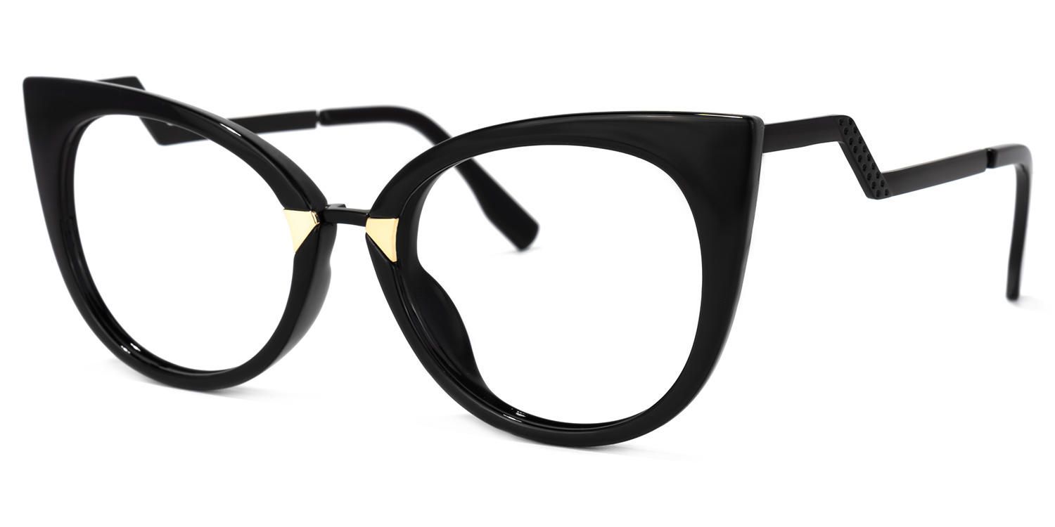 Stylish Black Cat Eye Glasses│Vooglam Glasses Front View
