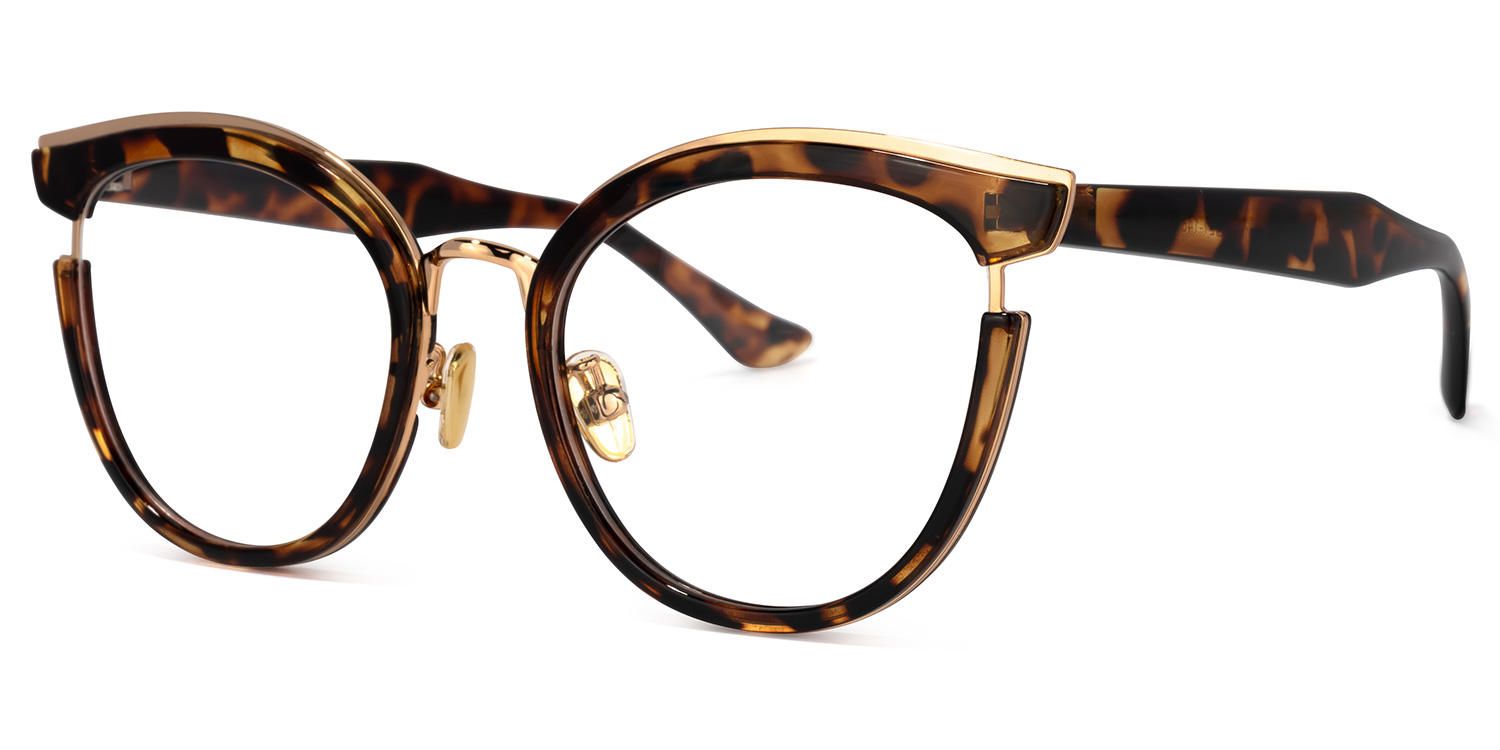 Retro - Tortoise Round Glasses | Vooglam SEO Front View