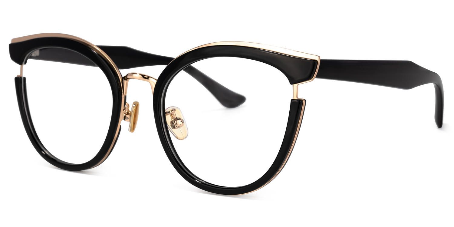 Retro - Black Round Glasses | Vooglam Front View