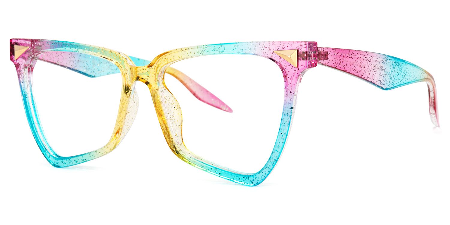 Unicorn - Glitter Rainbow Eyeglasses | Vooglam Front View