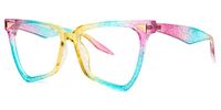 Unicorn - Glitter Rainbow Eyeglasses | Vooglam Front View