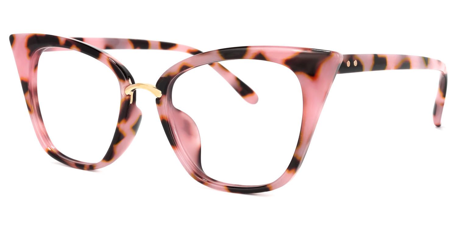 Tacita - Cat Eye Pink Tortoise Eyeglasses | Vooglam Front View