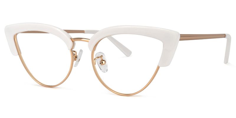 Faith - Cat Eye White Eyeglasses