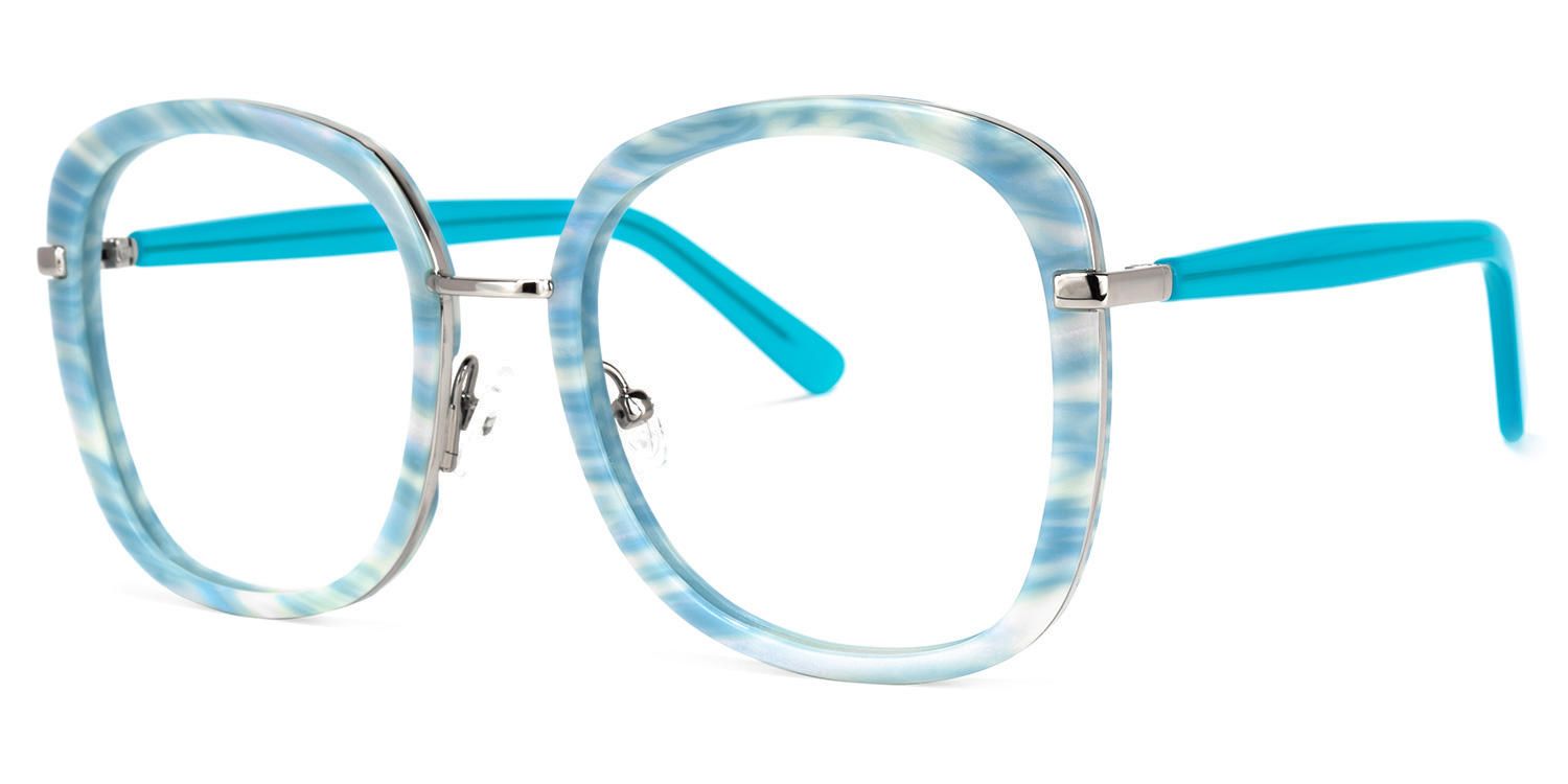 Square Light/Blue Eyeglasses - 2