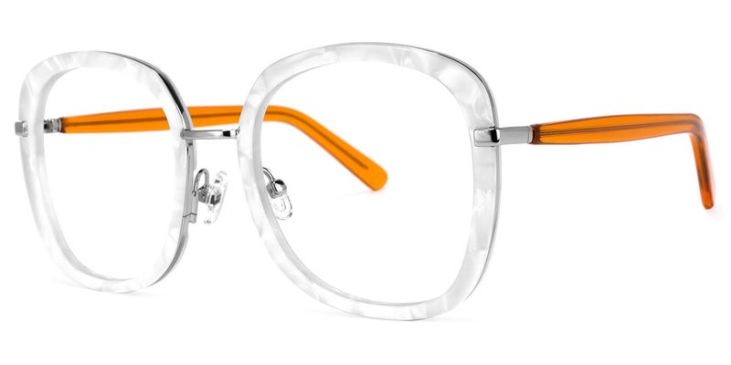 Caroline - Square White Eyeglasses
