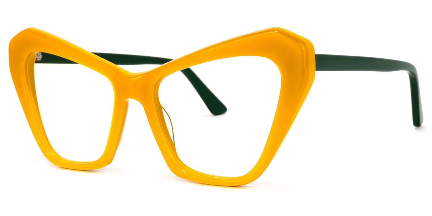 Cat Eye Medium/Yellow Eyeglasses - 2