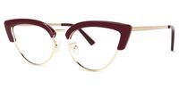 Charming Cat Eye Wine/Red Eyeglasses│Vooglam Optical Glasses Front View