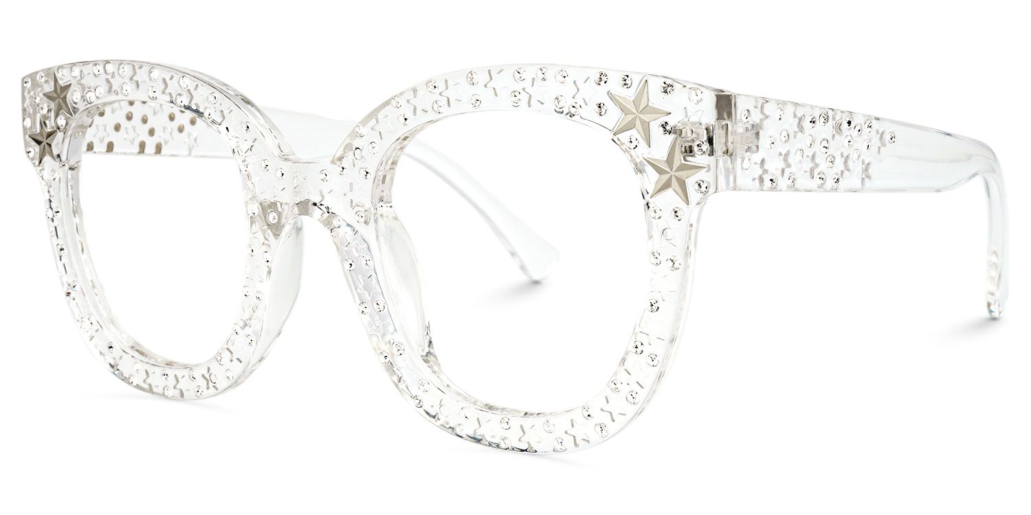 Candice - Crystal Square Eyeglasses | Vooglam Front View