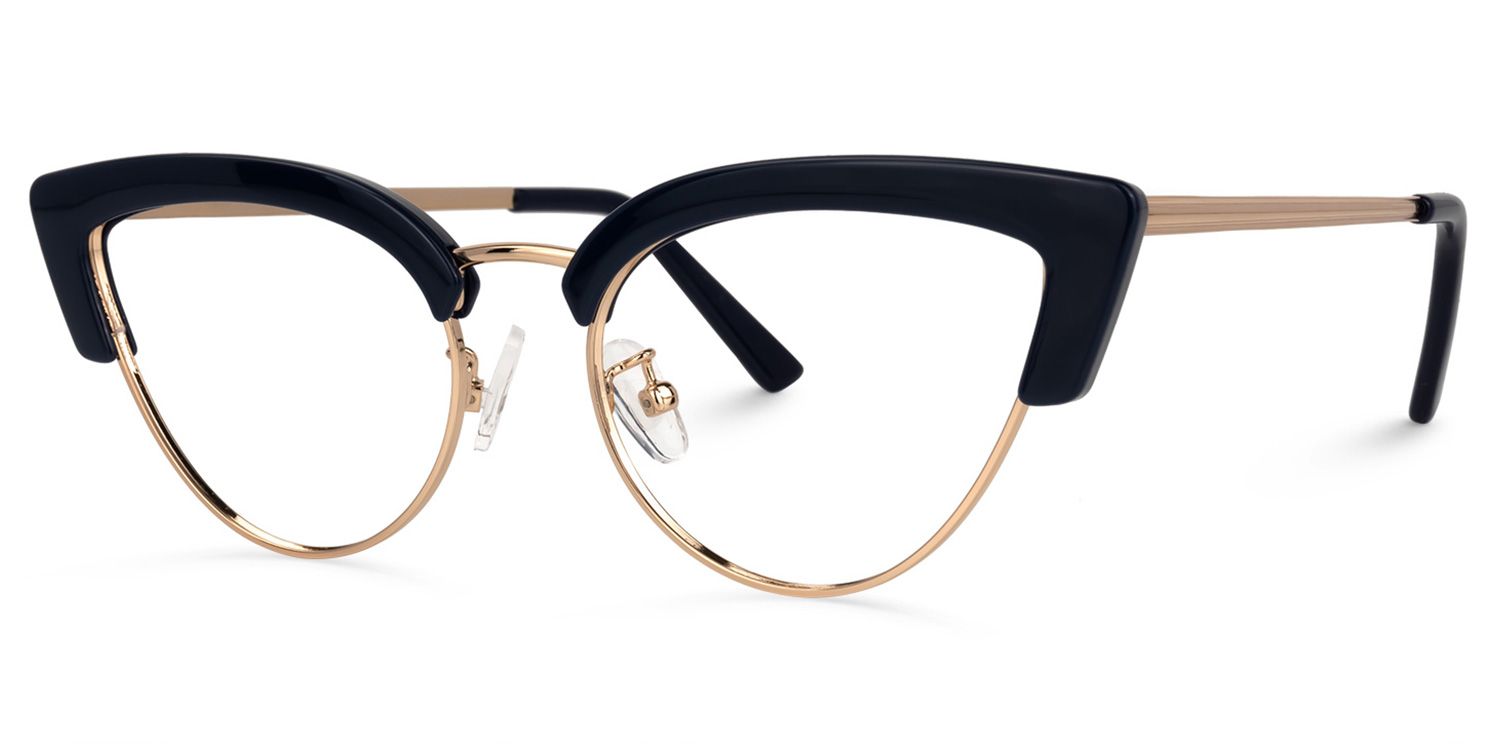 Charming Cat Eye Dark/Blue Eyeglasses│Vooglam Optical Glasses Front View