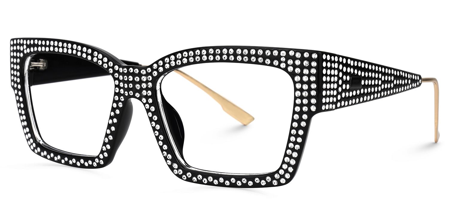 Waylon - Rectangle Black Eyeglasses | Vooglam Front View
