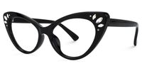Emmie - Cat Eye Black Glasses | Vooglam Front View