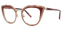 Cat Eye Red Eyeglasses | Vooglam.com Front View