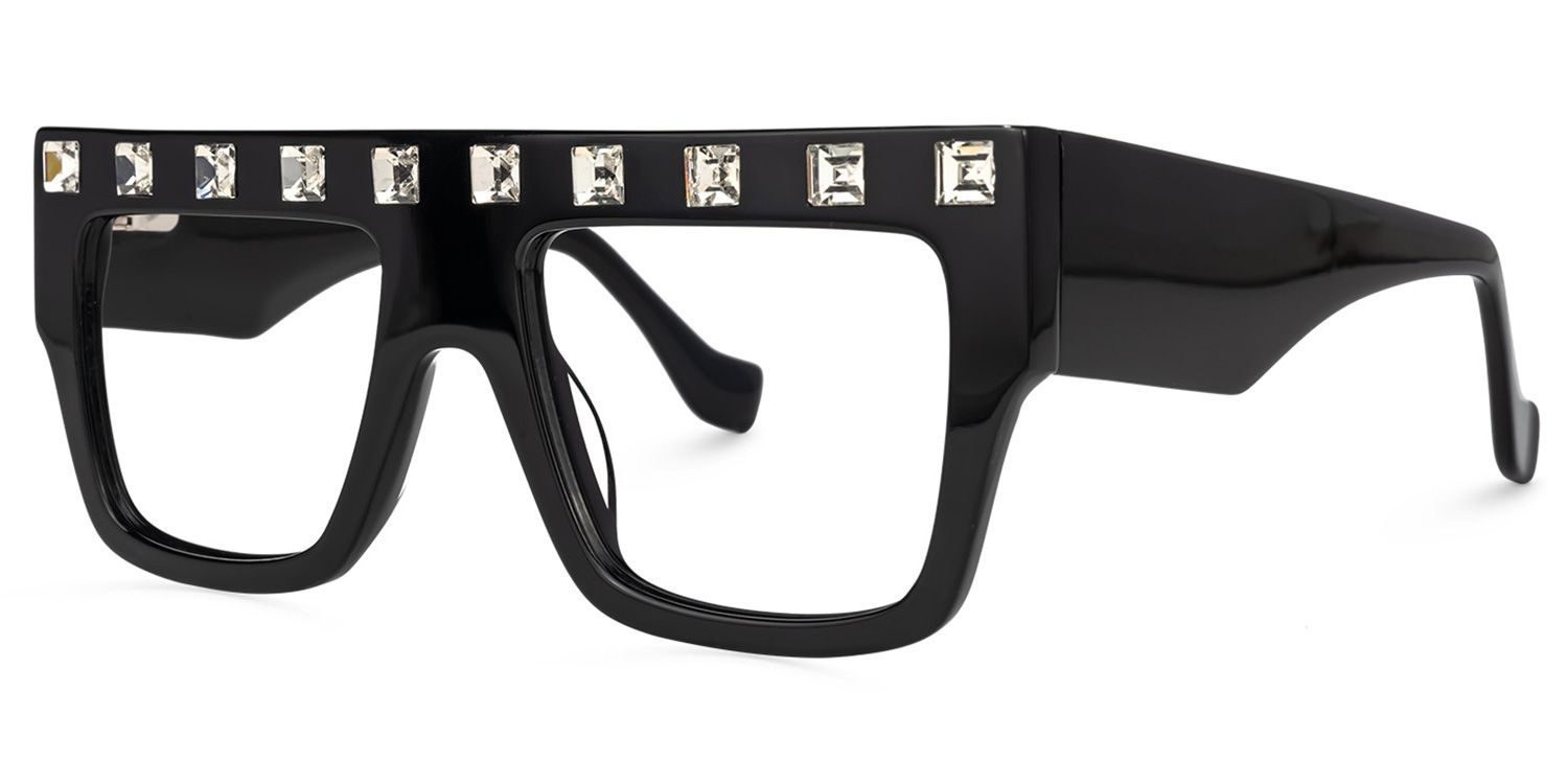 Agustin - Square Black Eyeglasses - 2
