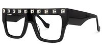 Agustin - Square Black Eyeglasses | Vooglam Front View