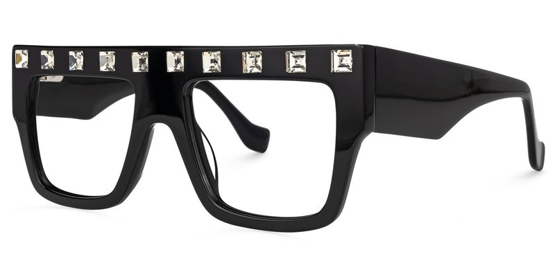 Agustin - Square Black Eyeglasses
