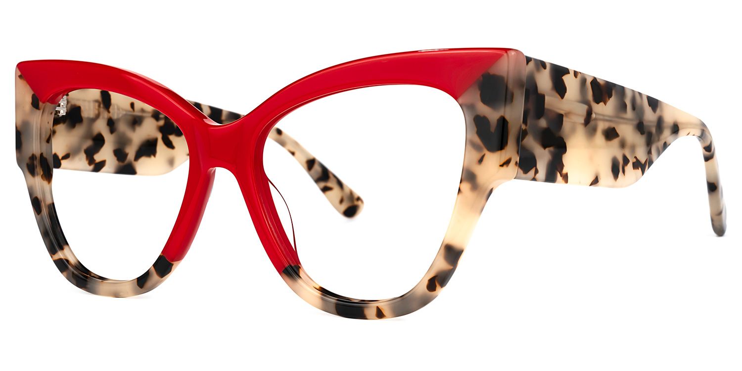 Tovar - Square Red Eyeglasses | Vooglam Front View