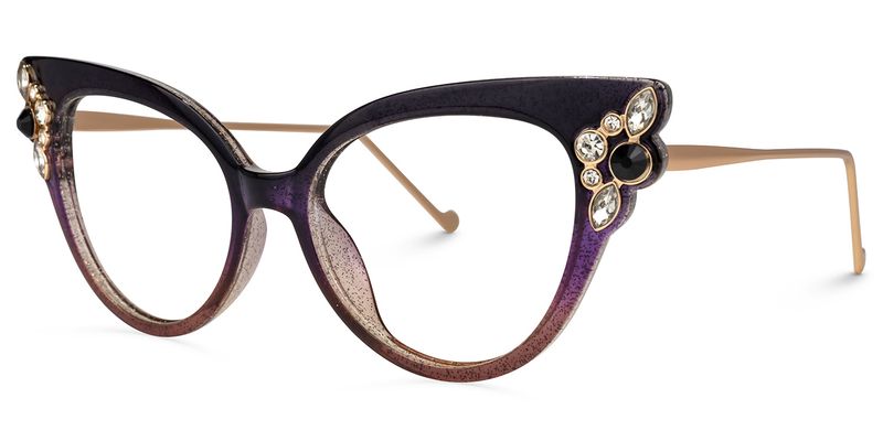Yulanda - Cat Eye Purple Eyeglasses - 2