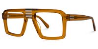 Russeau - Aviator Brown Eyeglasses | Vooglam Front View