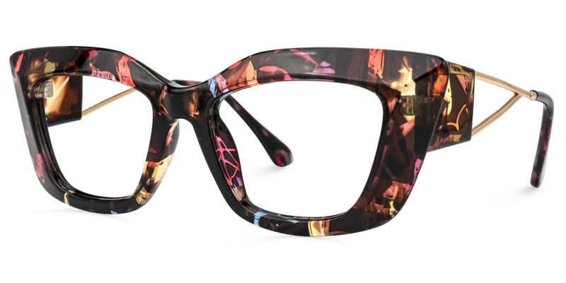 Walburga - Rectangle Floral Eyeglasses Rectangle Floral Eyeglasses Walburga - Rectangle Floral Eyegl