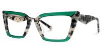 Petrie - Rectangle Green/Tortoise Two-tone Eyeglasses - 2